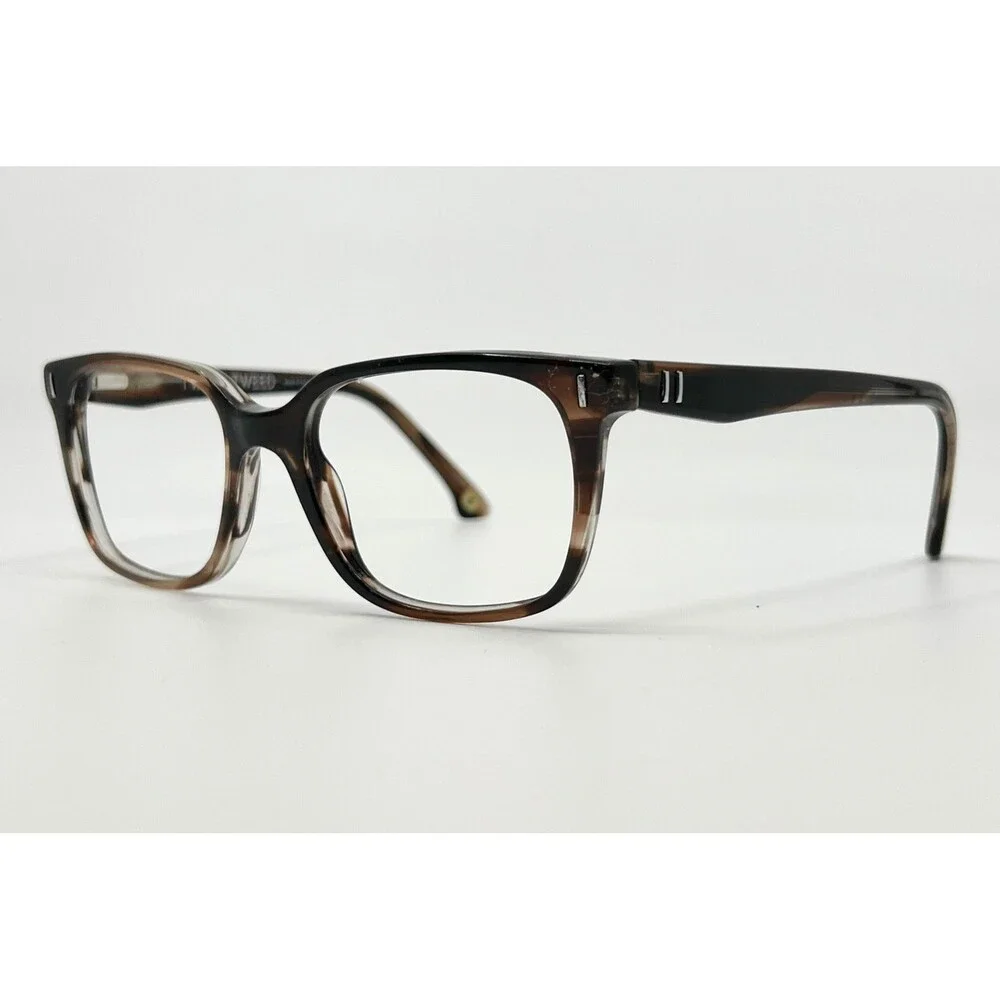 Twill & Tweed Eyeglasses Frames Womens Brown Striped Square TW 2003 50-17-140